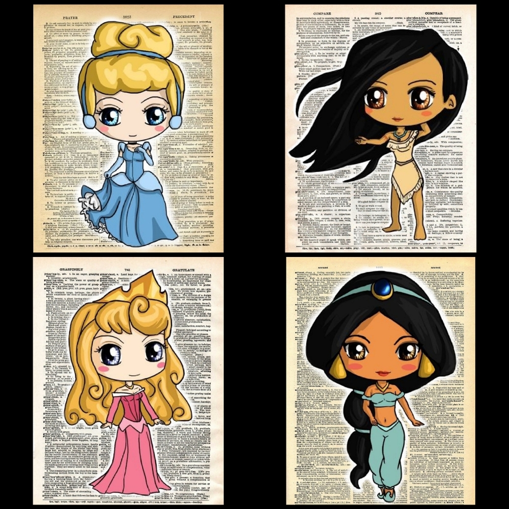 Princess Dictionary Book Page Art Decoration 👑
